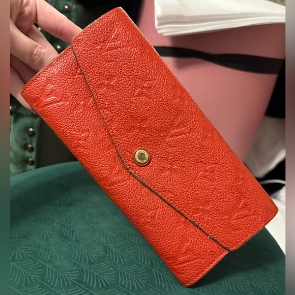 Louis Vuitton AUTHENTIC Monogram Empreinte Curieuse Orient Orange Leather Wallet - Picture 2 of 16